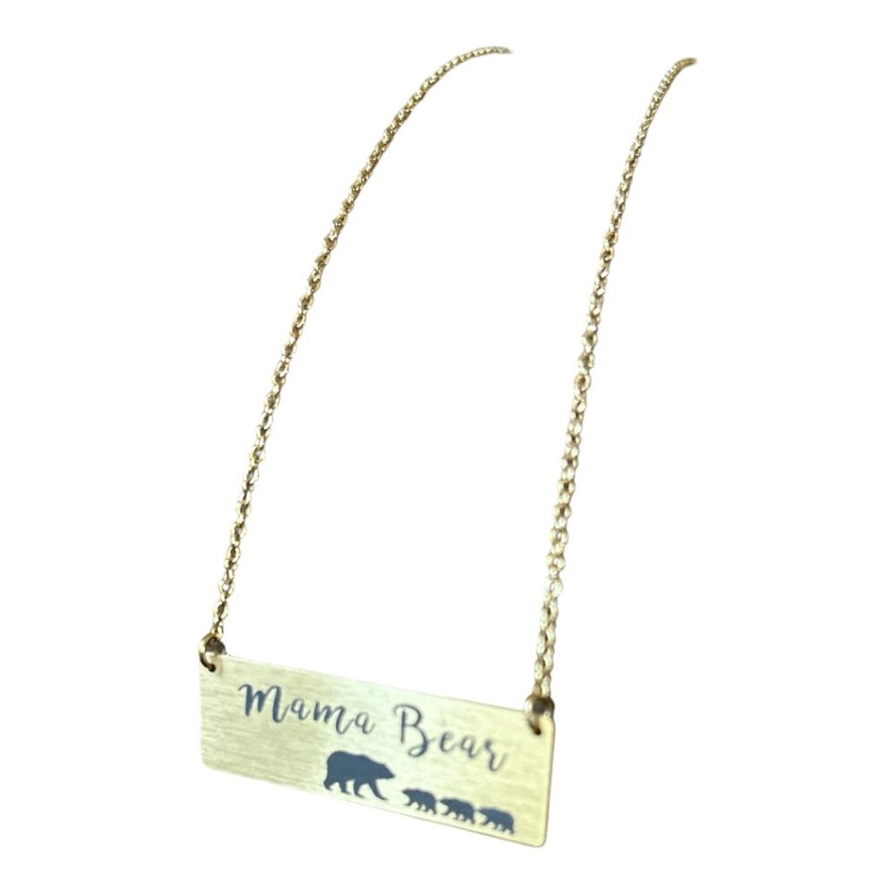Mama Bear 3 Cub Gold Necklace
